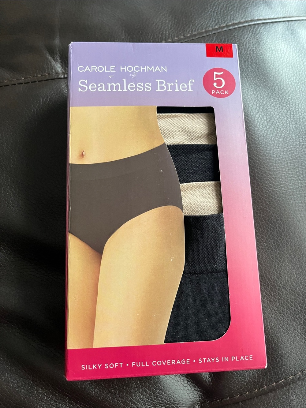 Carole Hochman Seamless Briefs 5-Pack - Black & Nude